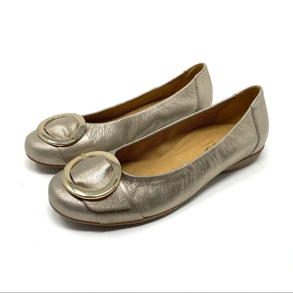 Gabor Gold metallic buckle ballet flats 22.624.62 - Picture 2 of 8